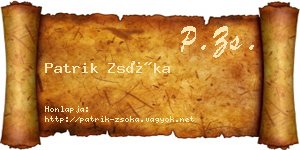Patrik Zsóka névjegykártya
